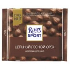 Шоколад ''Ritter Sport'' молочный с цельным лесным орехом, 100 г
