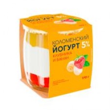 Йогурт ''Коломенское молоко'' клубника-банан 5%,170 г