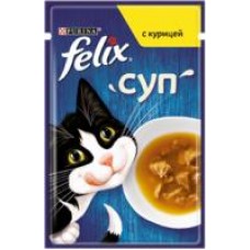 Влажный корм Felix Суп для взрослых кошек с курицей, в соусе, 48 г
