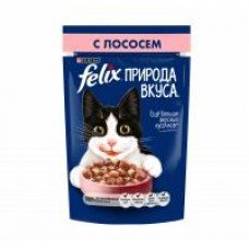 Влажный корм Felix Природа вкуса для взрослых кошек, с лососем в соусе, 75 г